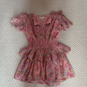 Yvonne & Love Pink Floral Ruffle Mini Dress